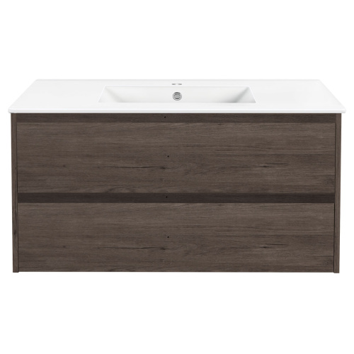 Тумба под раковину Vincea Gio VMC-2G100RO 100х46х50 подвесная цвет коричневый - фото 5