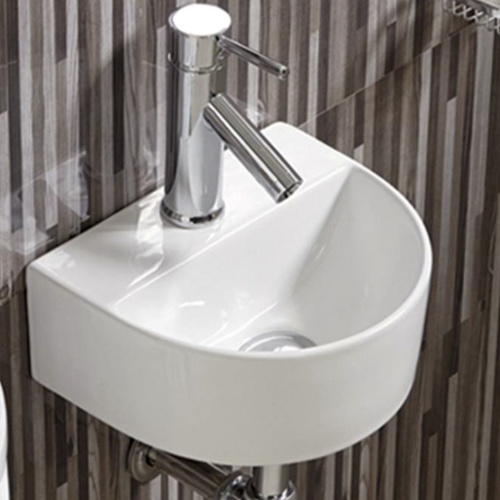 Раковина из сантехнического фарфора Melana 320344-805 30х26 подвесная цвет белый 1 отверстие под смеситель - фото 2