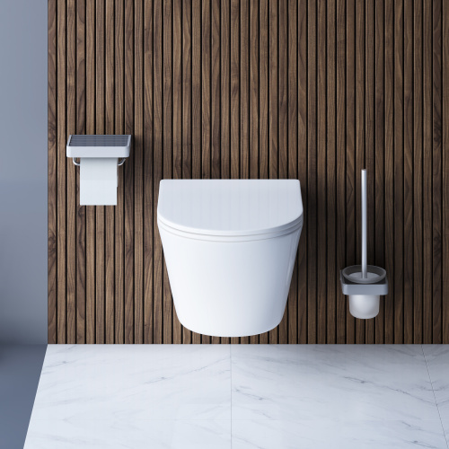 Унитаз подвесной Damixa Skyline DX35C1700SC белый с сиденьем микролифт безободковый каскадный смыв - фото 4