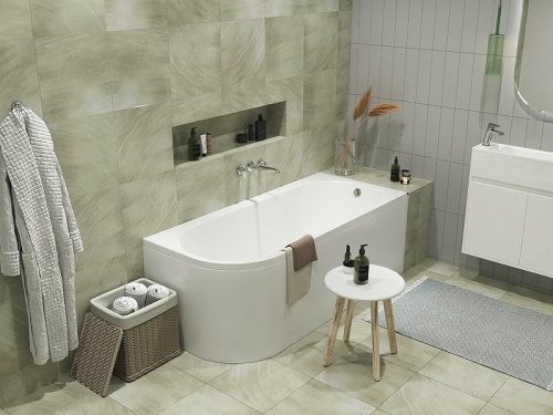 Ванна акриловая 1MarKa ALISA 01али1775л 170х75 пристенная асимметричная без каркаса - фото 3