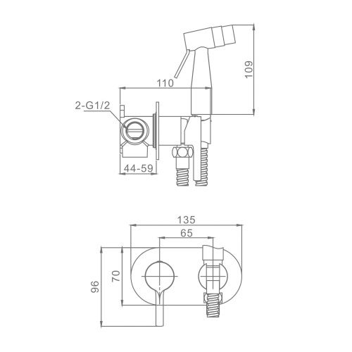 Гигиенический душ со смесителем Raglo R20.52.06 черный - фото 2