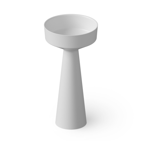 Раковина из искусственного камня Dea Design Pedestal Basin DD2018 425 18 40х40 напольная цвет белый без отверстий под смеситель