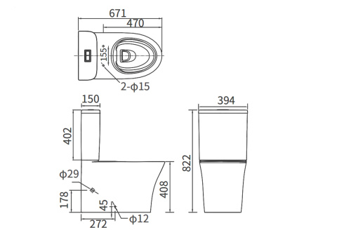 Чаша унитаза напольная Arrow AB2232H цвет белый без бачка с сиденьем микролифт безободковая каскадный смыв - фото 4