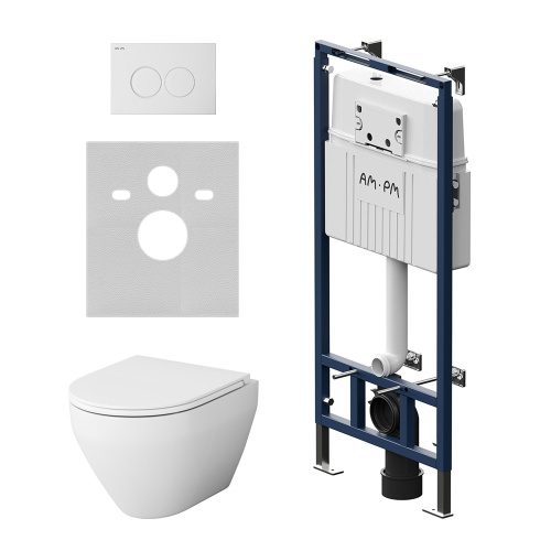 Комплект унитаз с инсталляцией с клавишей смыва Am.Pm Spirit V2.0 IS100101.701700