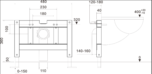 Рама крепления подвесного импульсного унитаза Cerutti SPA CT10242 - фото 2