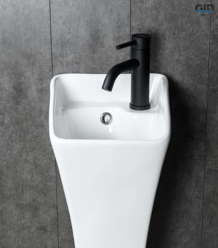 Раковина керамическая Gid Autonomo 81101 30х33 напольная цвет белый 1 отверстие под смеситель - фото 3