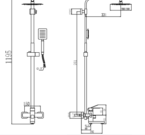 Душевая стойка Fmark FS8145C настенная цвет золото матовое - фото 3