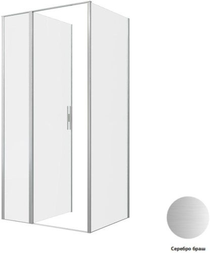 Душевой уголок Allen Brau Priority 3.31029.BA + 3.31041.BA 100х80 стекло прозрачное профиль серебро брашированное без поддона - фото 4