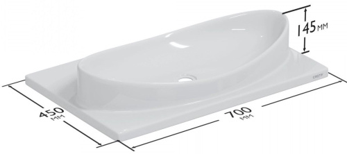 Раковина из искусственного камня СанТа Vega70 70х45 подвесная цвет белый - фото 4