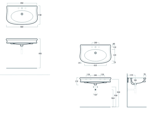 Раковина из санфаянса Simas LA 11/1 hole 90х54 подвесная цвет белый - фото 3
