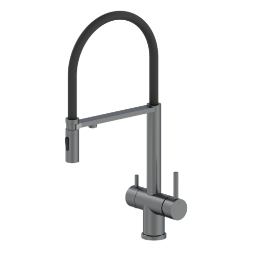 Смеситель для кухни AltroBagno Flusso AltroBagnoFlusso050203GM на мойку оружейная сталь - фото 2