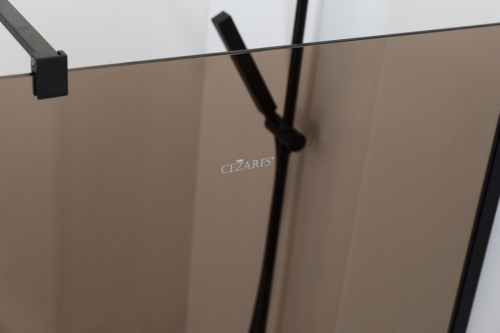 Душевая перегородка Cezares LIBERTA LIBERTA-L-1-120-BR-NERO 120х195 стекло тонированное профиль черный - фото 3