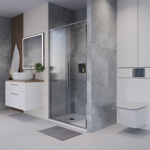 Душевая дверь Niagara Nova NG-65-14CH 140х195 стекло шиншилла профиль хром глянцевый - фото 5