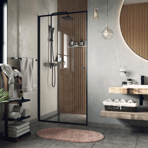 Душевая дверь Wasserkraft Dill 61S 61S31 140х200 стекло прозрачное профиль черный - фото 2