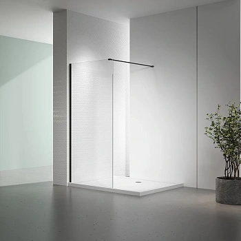 Душевая перегородка Veconi Korato KR72B-100-01-C7 100х200 стекло прозрачное профиль черный