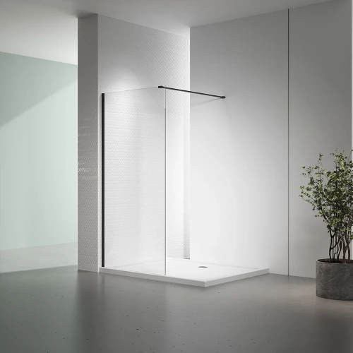 Душевая перегородка Veconi Korato KR72B-110-01-C7 110х200 стекло прозрачное профиль черный