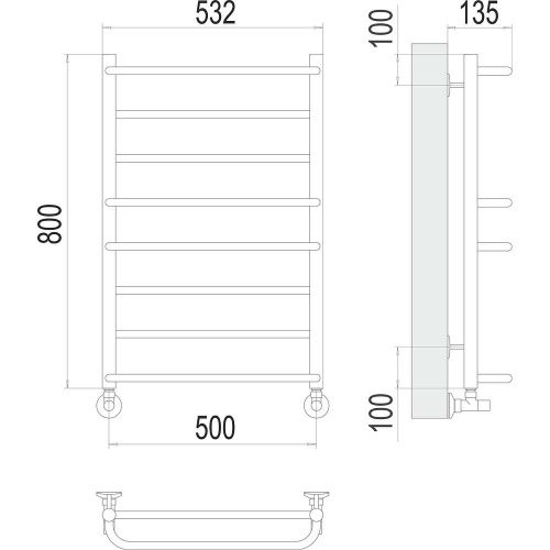 Полотенцесушитель Terminus 4670078530165 53х80 водяной хром - фото 3