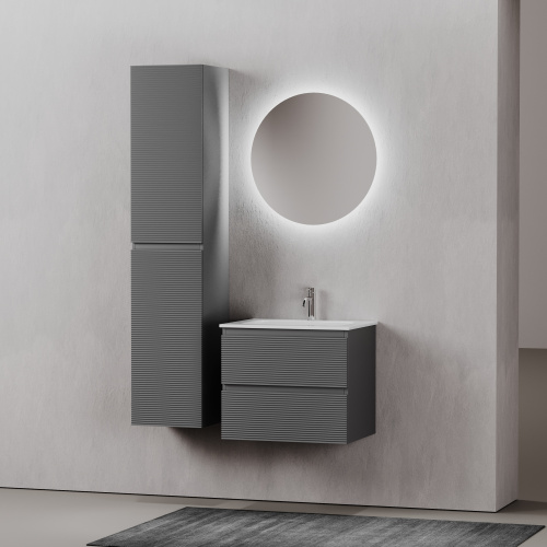 Тумба под раковину Sancos FOLK FL60GS 59х45х50 подвесная цвет серый - фото 3