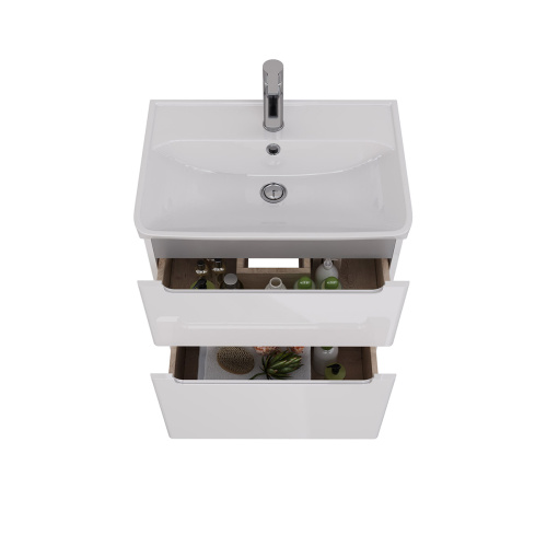 Тумба под раковину LeMark Buno LM04B60T 58х35х65 напольная/подвесная цвет белый/серый - фото 3