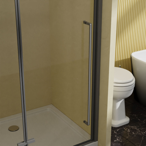 Душевая дверь Vincea Slim-N VDPH-5SN100CLGM 100х195 стекло прозрачное профиль вороненая сталь - фото 3