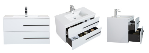 Тумба с раковиной Parly Bella Bella100 99х47х50 подвесная - фото 3