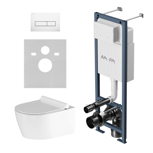 Комплект унитаз с инсталляцией с клавишой смыва Am.Pm Jupiter IS110301.DX77C1700