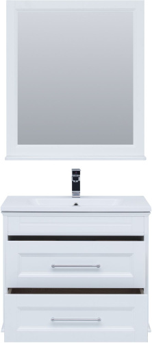 Комплект мебели: тумба с раковиной + зеркало Aquanet Бостон М 00210630 78x47x155 напольный/подвесной цвет белый - фото 3