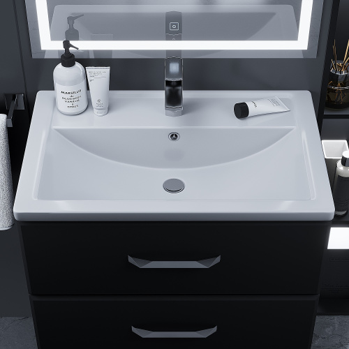 Раковина из литьевого мрамора Uperwood Foster 291020341 70х46 полувстраиваемая цвет белый - фото 4