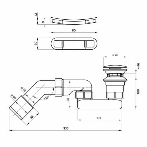 Слив-перелив для ванны Wellsee Useful Extras 231928000 белый - фото 2
