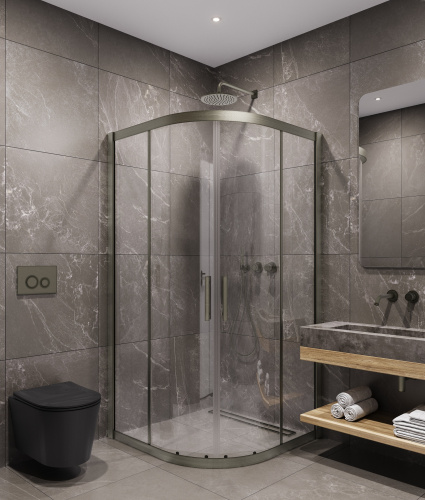 Душевой уголок Timo T42 90х90 стекло прозрачное профиль никель без поддона - фото 2