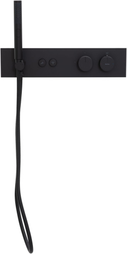 Смеситель для ванны с душем Allen Brau Liberty 5.33010-31 встраиваемый в стену черный с термостатом - фото 4