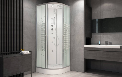 Душевая кабина AvaCan L909GM+EL 90х90 четверть круга с крышей ориентация универсальная - фото 2
