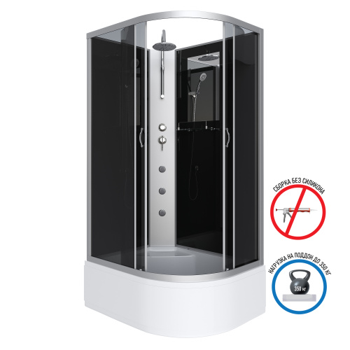 Душевая кабина Niagara Classic 25101434LBKTG 120х80 асимметричная без крыши ориентация левая - фото 2