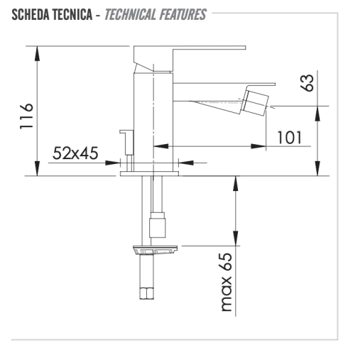 Смеситель Remer Q-Design QD20 на биде хром - фото 2