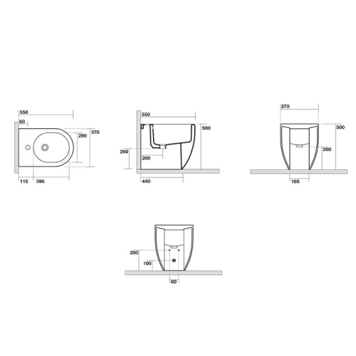 Биде Kerasan FLO 312401 напольное - фото 2