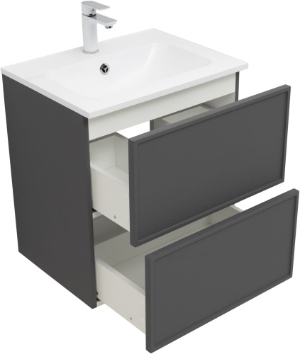 Тумба под раковину Aquanet Арт 00329063 58х45х63 напольная/подвесная цвет серый - фото 4