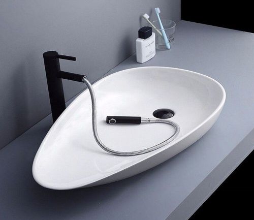Раковина из сантехнического фаянса CeramaLux 7862 80х40 накладная цвет белый без отверстий под смеситель - фото 5