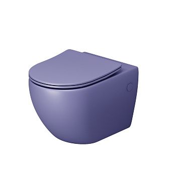 Унитаз подвесной Grossman Color GR-4411LIMS фиолетовый с сиденьем безободковый каскадный смыв