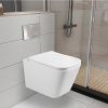 Унитаз подвесной Cerutti SPA CT9164 белый с сиденьем микролифт безободковый каскадный смыв