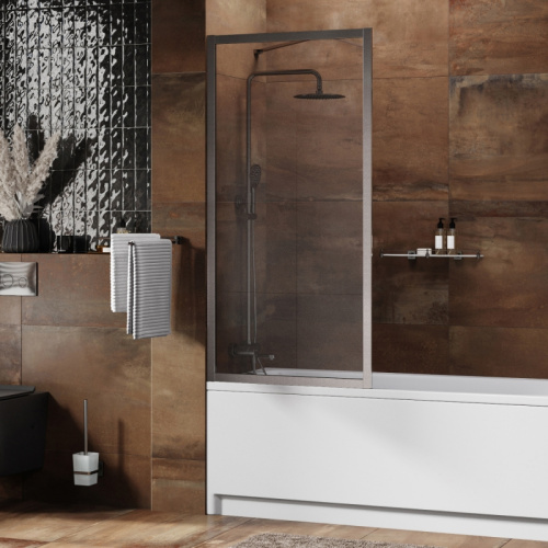 Душевая шторка на ванну Wasserkraft Abens 20W 20W01-80BN 80х160 стекло прозрачное профиль никель ориентация универсальная - фото 2