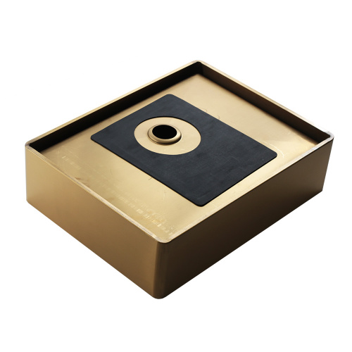 Раковина из нержавеющей стали Melana MLN-D4837G Castle 48х37 накладная цвет золото без отверстий под смеситель - фото 5