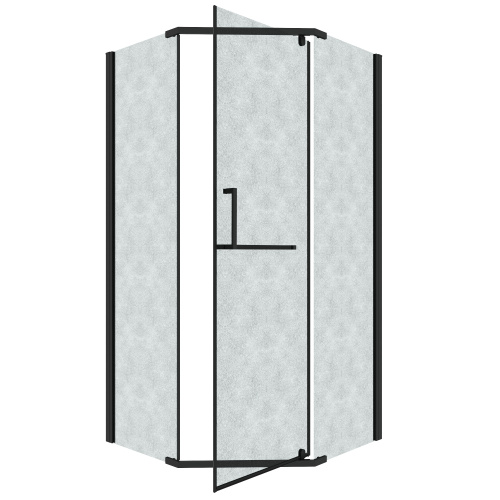 Душевой уголок Grossman Pragma 302.K33.03.1010.21.02 100х100 стекло текстурное профиль черный матовый без поддона - фото 2