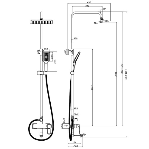 Душевая стойка Rossinka RS46 RS46-46 настенная - фото 3