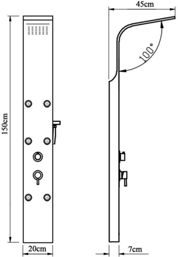 Душевая панель Aquanet Galaxy 00209999 прямоугольная настенная - фото 4