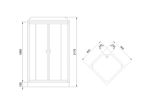 Душевая кабина Royal Bath НР RB80HP6-WT 80х80 квадратная с крышей ориентация универсальная - фото 3