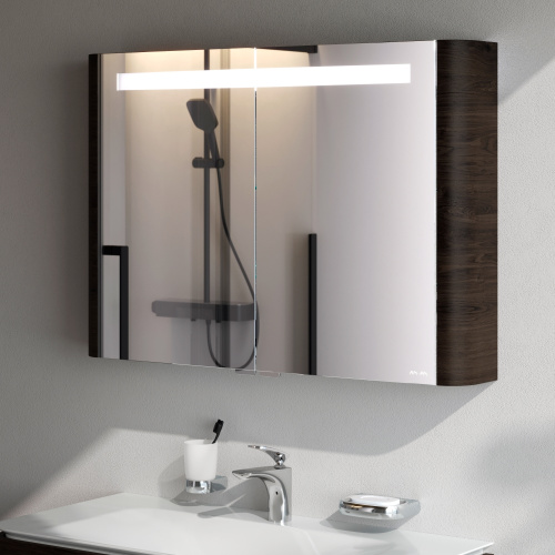 Зеркало-шкаф Am.Pm Sensation M30MCX1001TF 100х15х70 подвесной цвет табачный дуб - фото 4