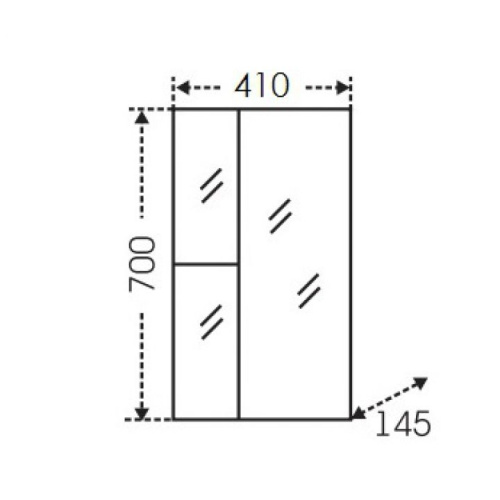 Зеркало-шкаф СанТа Ника 101081 41х15х70 подвесной цвет белый - фото 3
