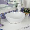 Раковина из сантехнического фарфора Melana 7138-805 40х30 накладная цвет белый без отверстий под смеситель