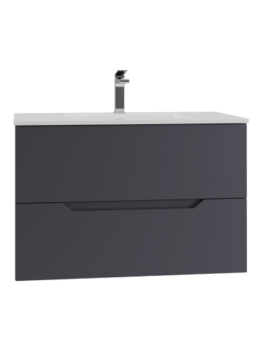 Тумба с раковиной Orange Line Li-80Tug+Ra 82х47х54 цвет серый - фото 3