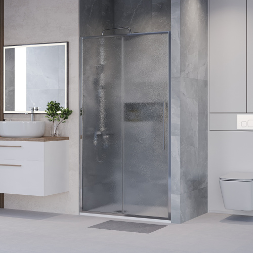 Душевая дверь Niagara Nova NG-65-14CH 140х195 стекло шиншилла профиль хром глянцевый - фото 3